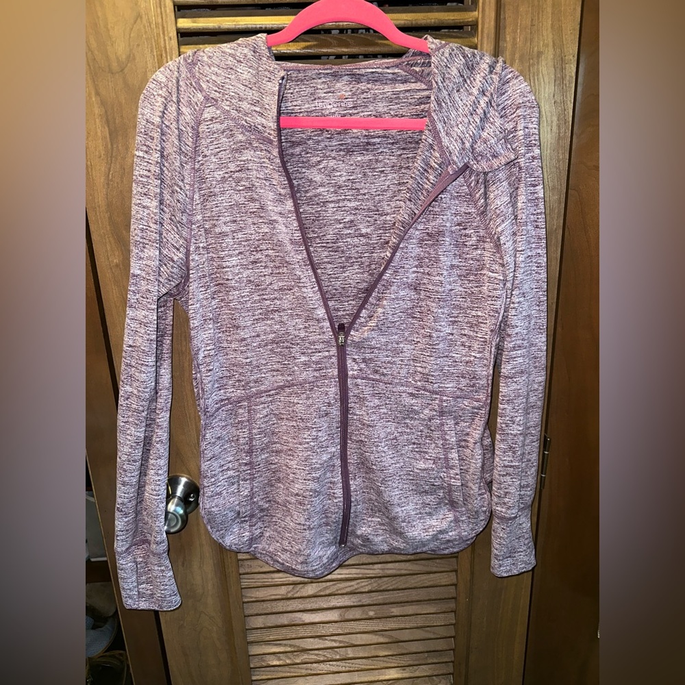 Heathered purple full zip workout jacket